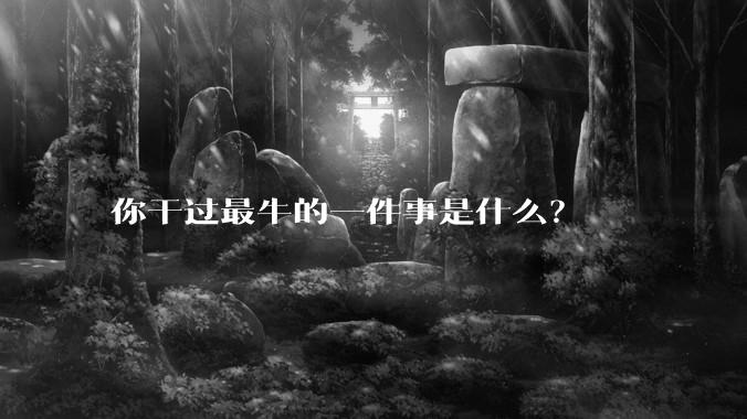 你干过最牛的一件事是什么？